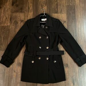 Calvin Klein Ladies short raincoat, black, size L, EUC